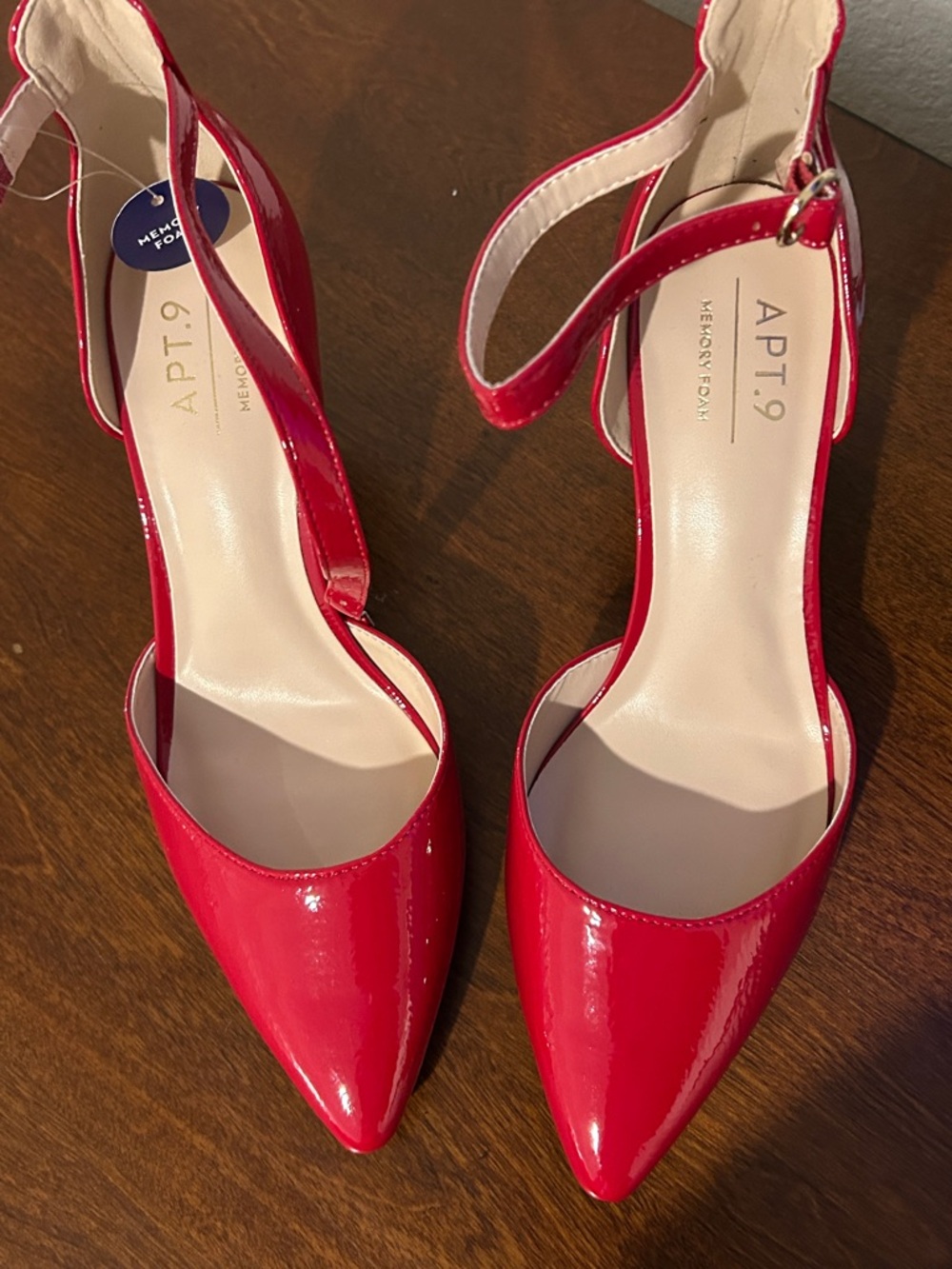 Apt. 9 Yavalli Red Patent Pointed-Toe Ankle-Strap Pumps - Picture 5 of 8